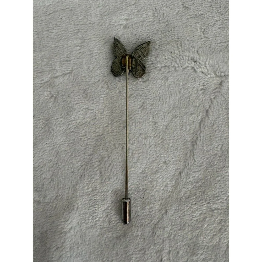 Vintage Silver Butterfly Stick/Lapel/Hat Pin - 3 inch